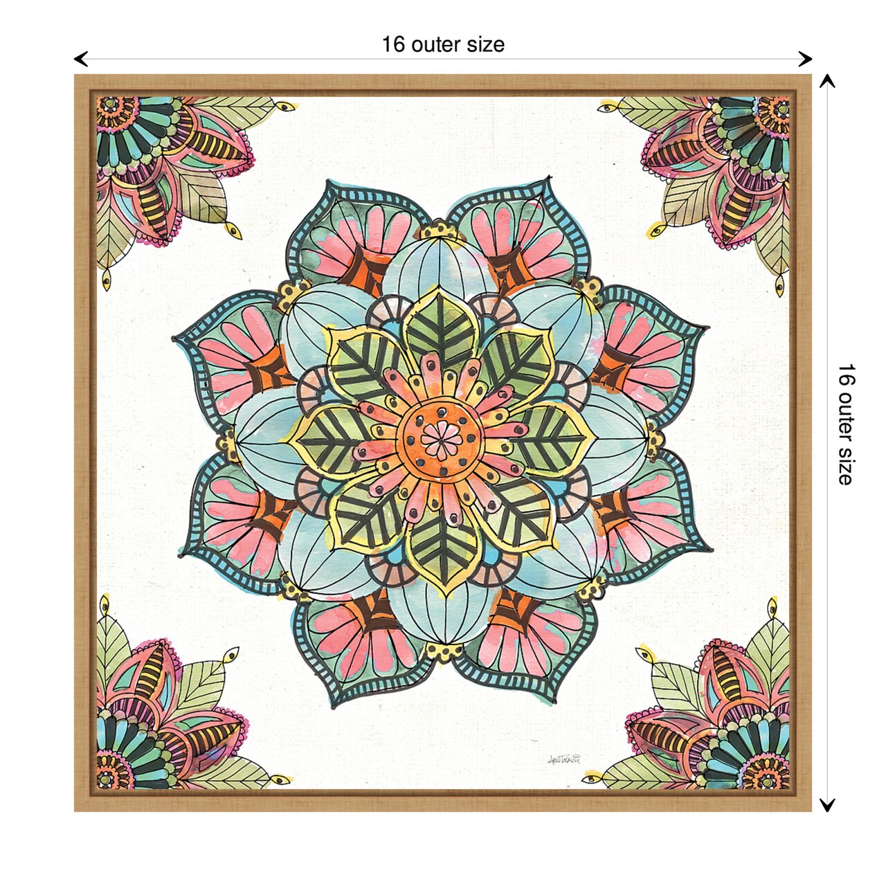 Mandala Morning V by Anne Tavoletti Canvas Wall Art Print Framed